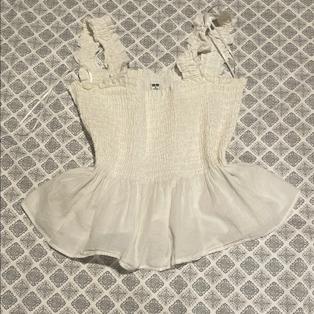 White Ruffled Women's Top
